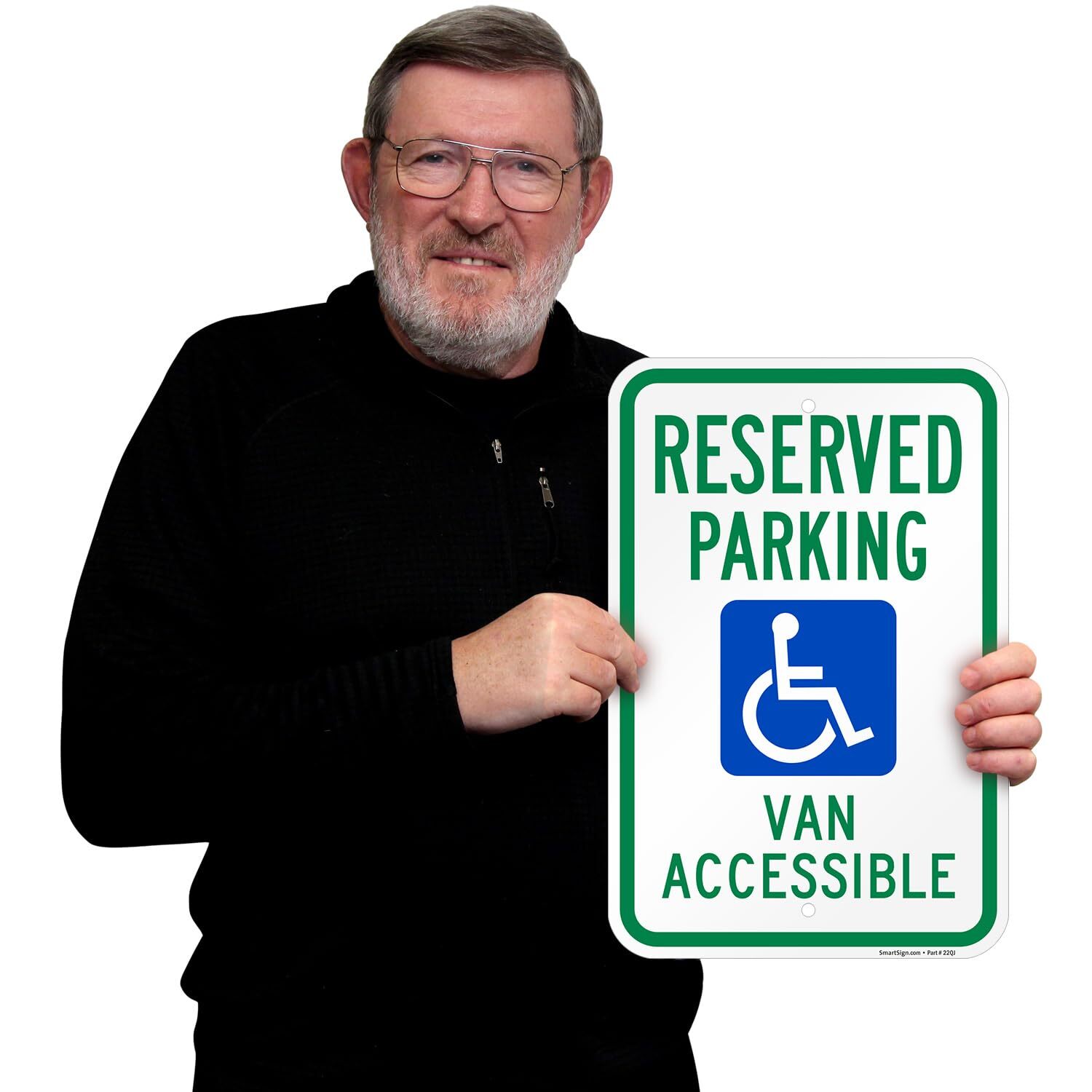 12×18 inch “Reserved Parking – Van Accessible” Handicap Parking Sign Aluminum
