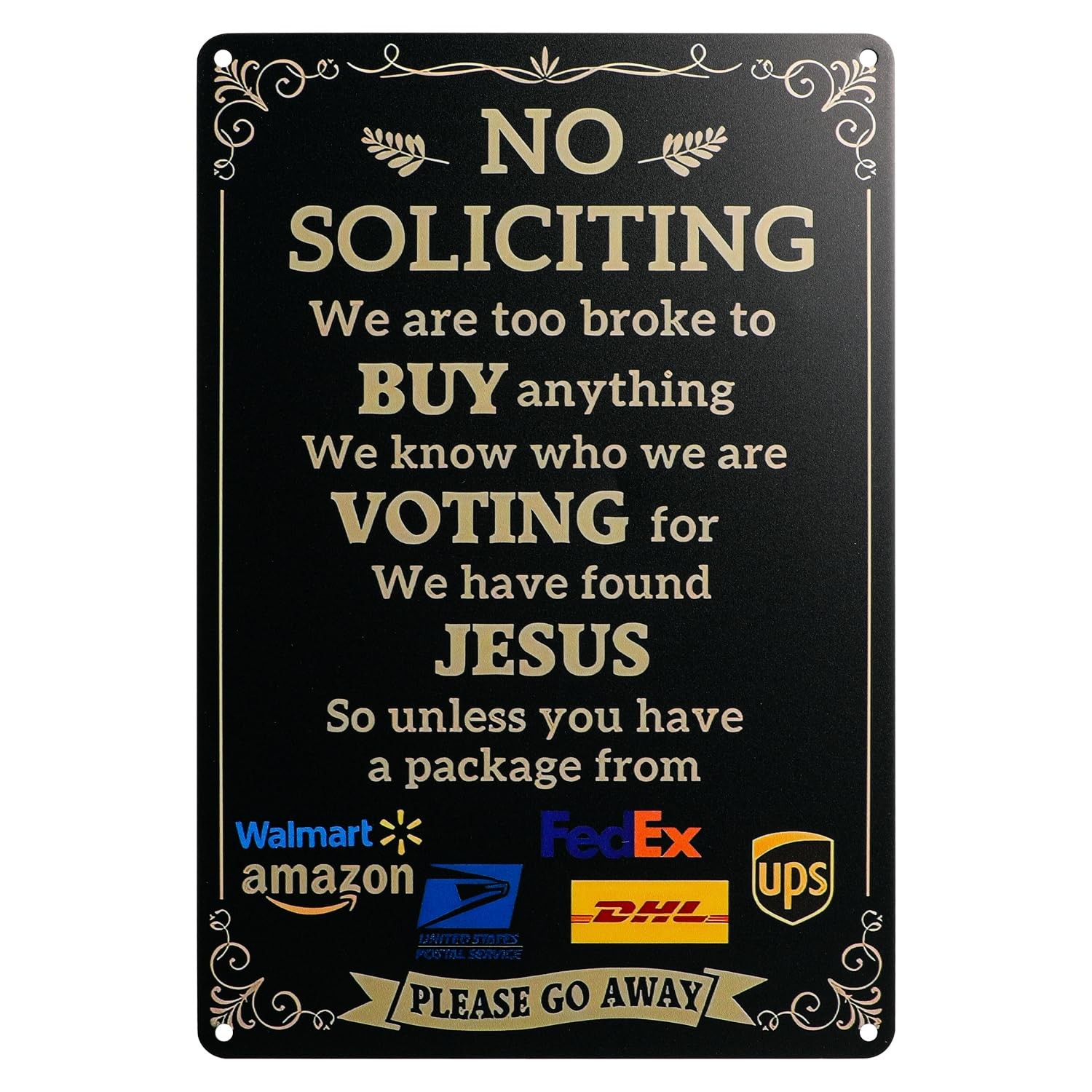No Soliciting Sign for House Front Door Funny No Soliciting Signs for Home Se…