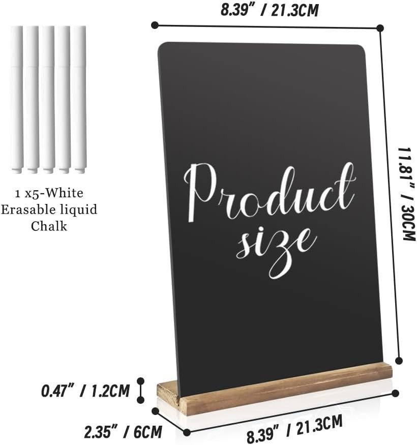 Double-Sided Tabletop Chalkboard Set Wooden Chalkboards Signs for Café Menus …