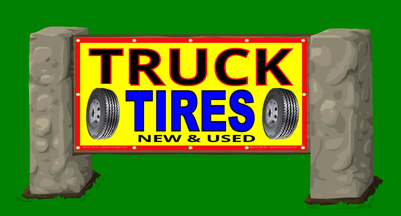 TRUCK TIRES New & Used – Vinyl Banner Signs – Fast Shipping – USA MADE QUALITY