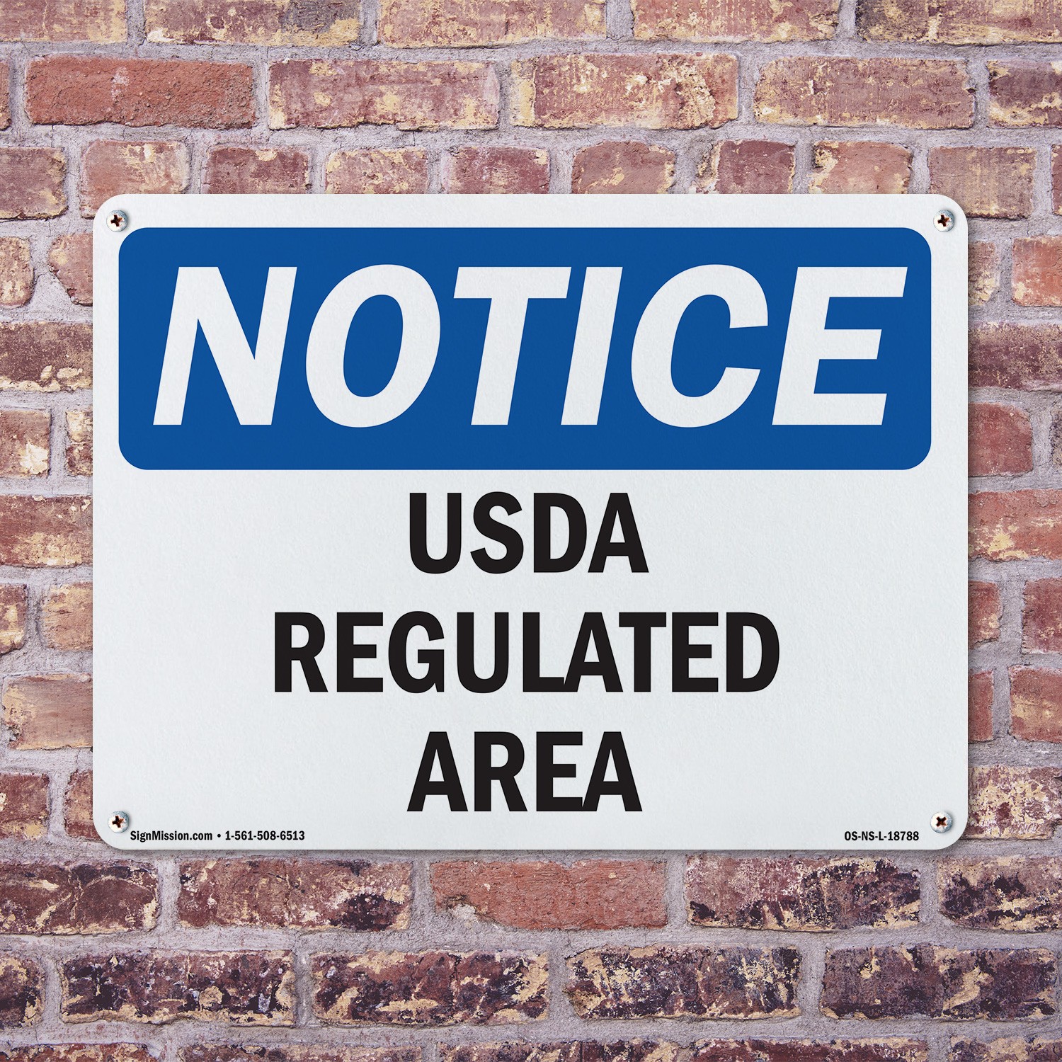 USDA Regulated Area OSHA Notice Sign Metal, Plastic, Or Decal – 5 or 10 Pack
