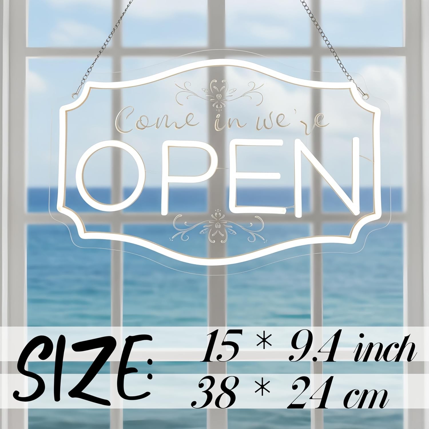 Neon Open Signs for Business， LED Adjustable Brightness Light Up Sign for Bar Sl