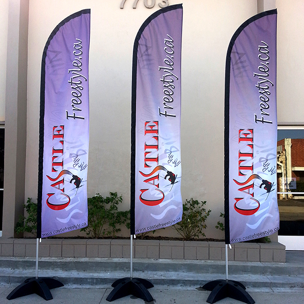 15′ Regular Print Custom Swooper Advertising Flag Feather Banner + Pole & Spike