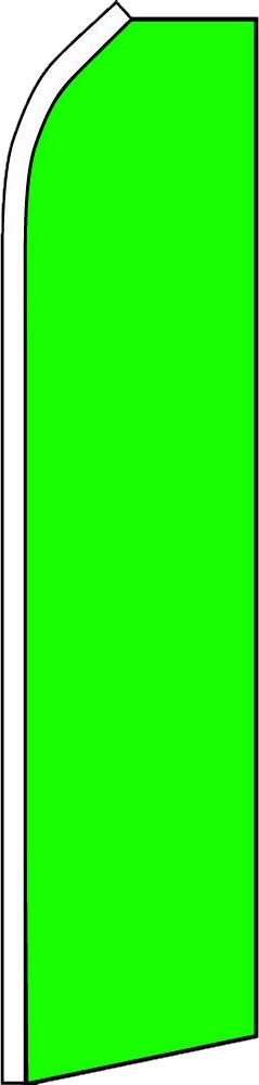 NEON GREEN SOLID COLOR FLUTTER FLAG Tall Curved Event Feather Swooper Banner