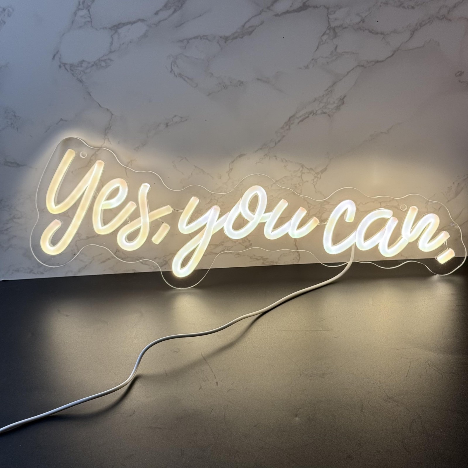 “Yes, You Can” LED Neon Sign Words Light Up Signs for Room Wall Art Decor, In…
