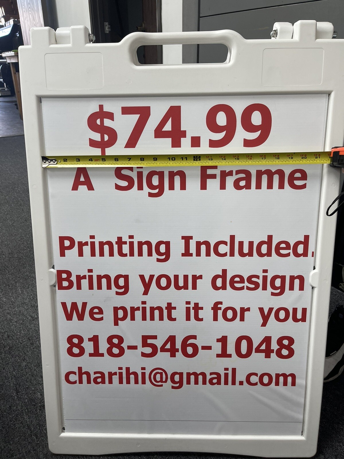 Custom REPLACEMENT SIGN A-Frame Sidewalk Sign replaceable Board 22.5′ X 29.5′