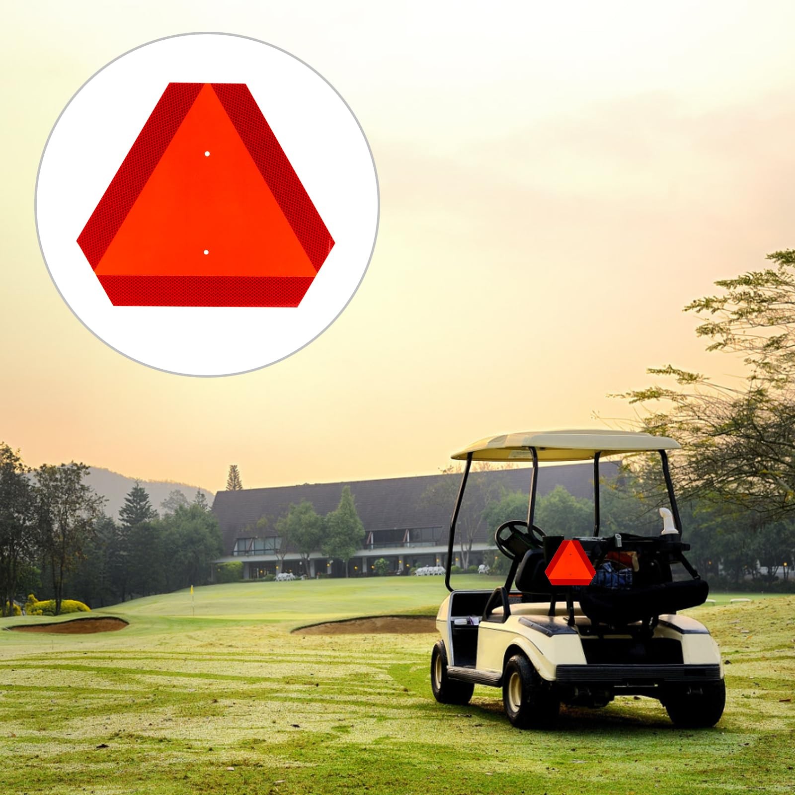 Señal triangular de aluminio para vehículos de movimiento lento (tractor)