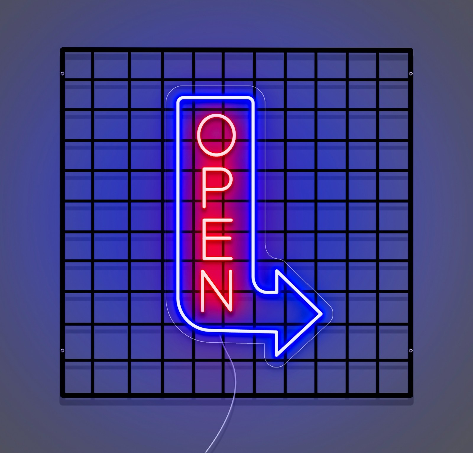 Double Sided Waterproof Open Sign Neon, Outdoor Vertical Arrow Custom Shop Neon