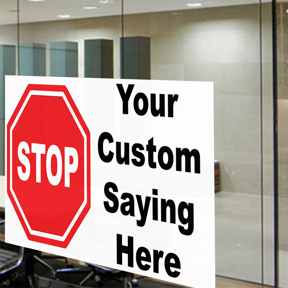 Decal Stickers Stop Your Custom Saying Here Business Vinyl Store Sign Label
