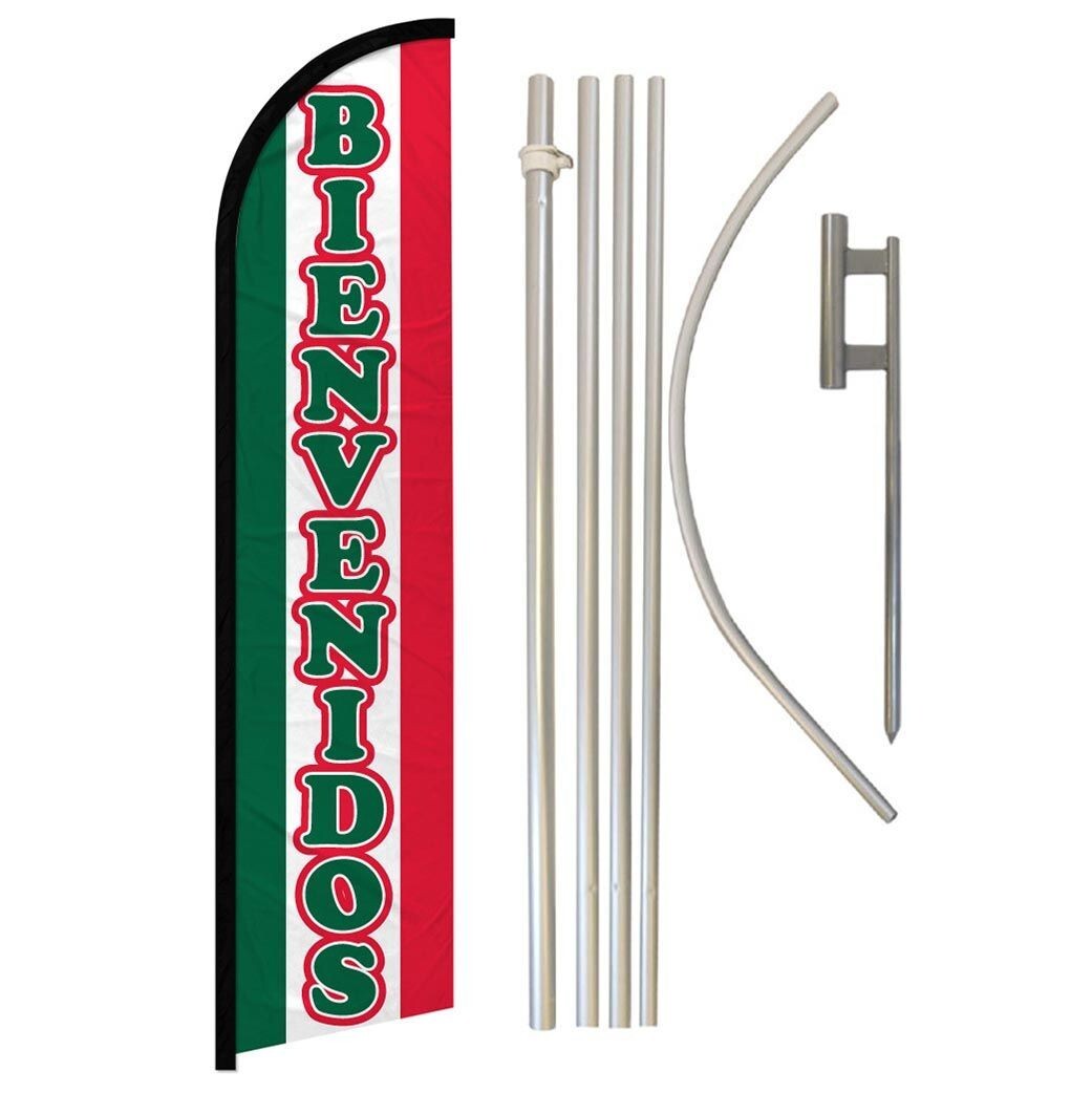 Bienvenidos Windless Advertising Flag & Pole Kit
