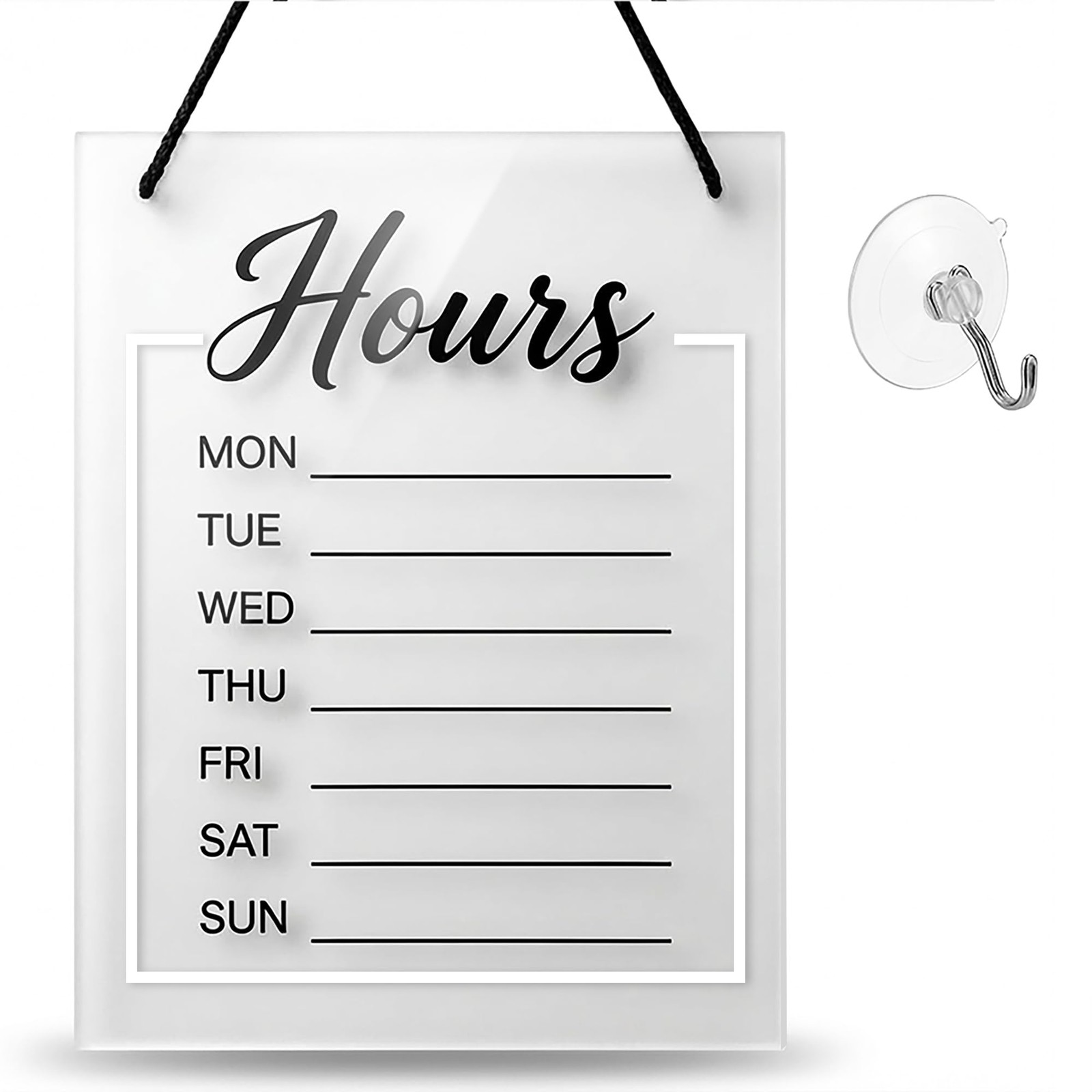 EliteSign Business Hours Sign Customizable, Dry Erase Store Hours Sign with R…