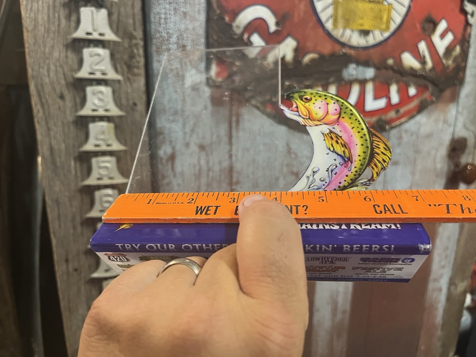Sweetwater Brewing Co Trout Acrylic Restaurant Sign Holder Beer Bar Menu Stand