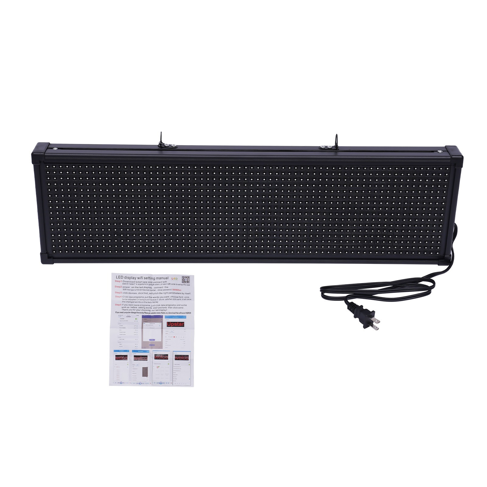 LED Scrolling Sign 26″*8″ Message Board Full Color RGB Programmable Outdoor Sign