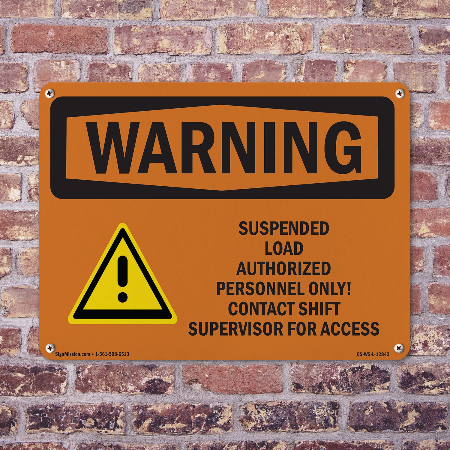 Suspended Load Authorized Personnel Only OSHA WARNING Sign, Decal 5 or 10 Pack