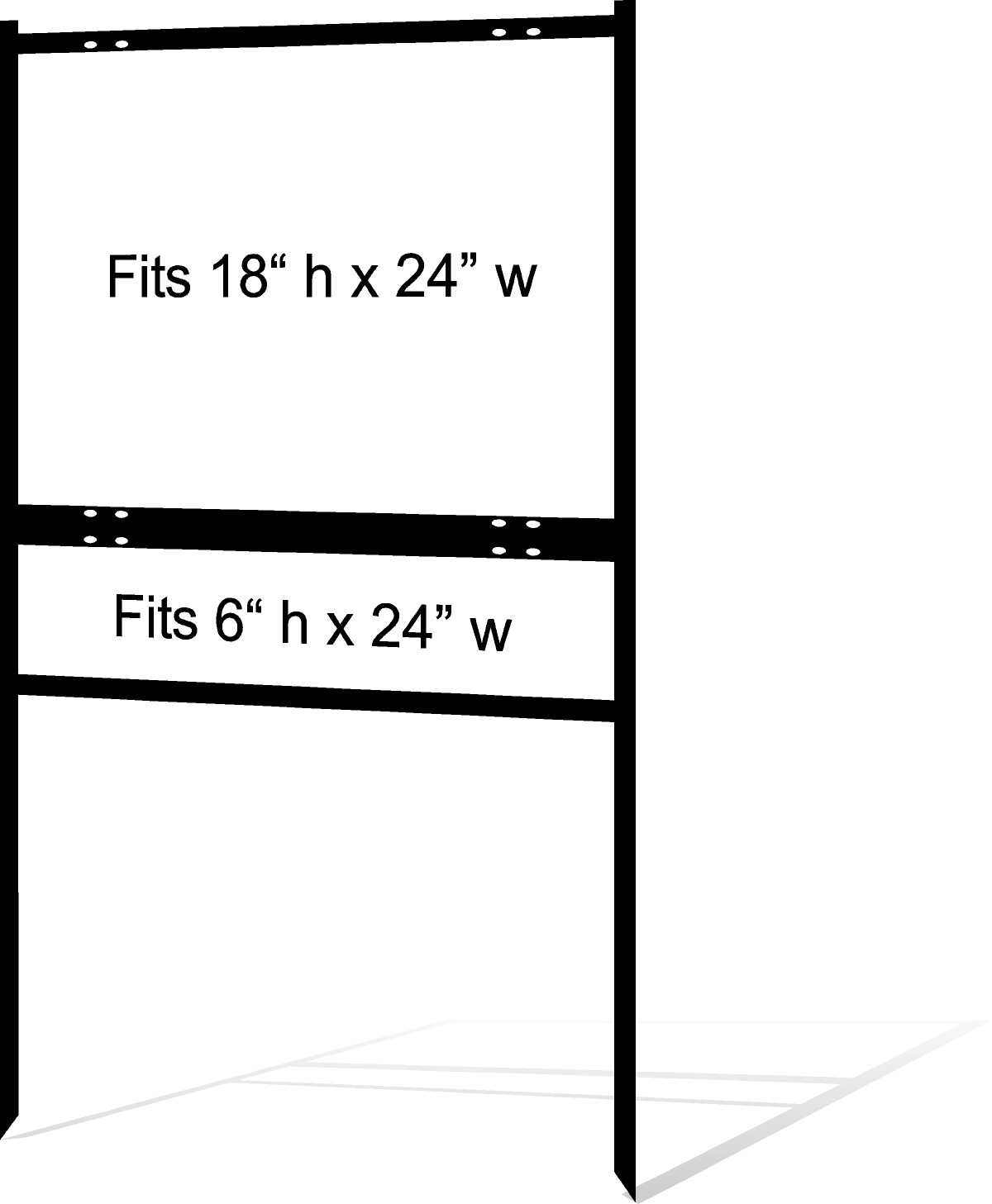 Real Estate Yard Sign Metal Frame, 18 x 24 Slide-In (1) Rider, Black (Pack of 5)