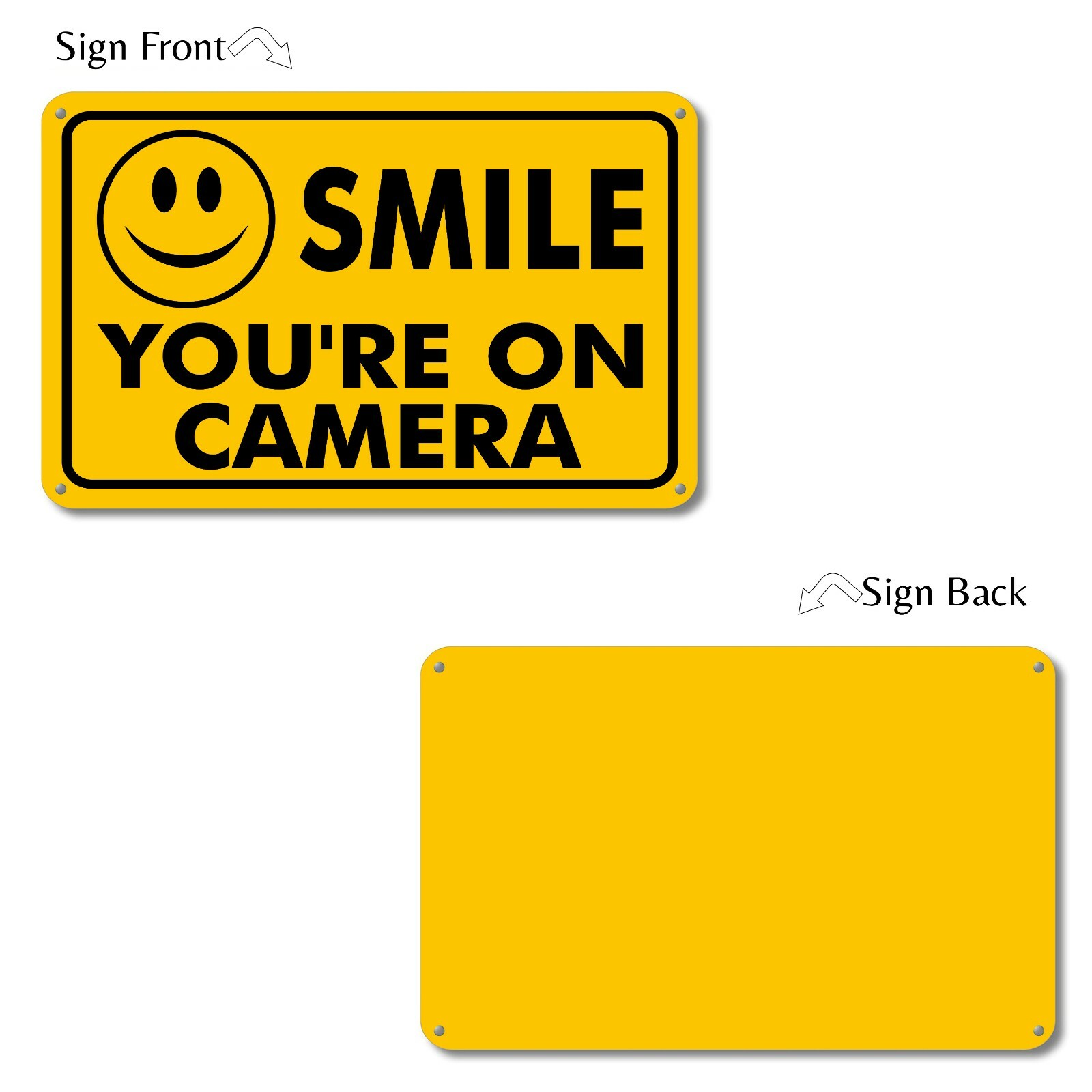 NEW SMILE YOU’RE ON CAMERA SECURITY WATERPROOF BUSINESS YELLOW SIGN VIDEO CCTV