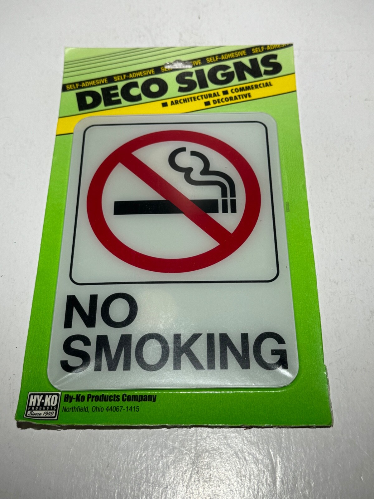 HY-KO 5 in. x 7 in. Plastic No Smoking Sign with Symbol