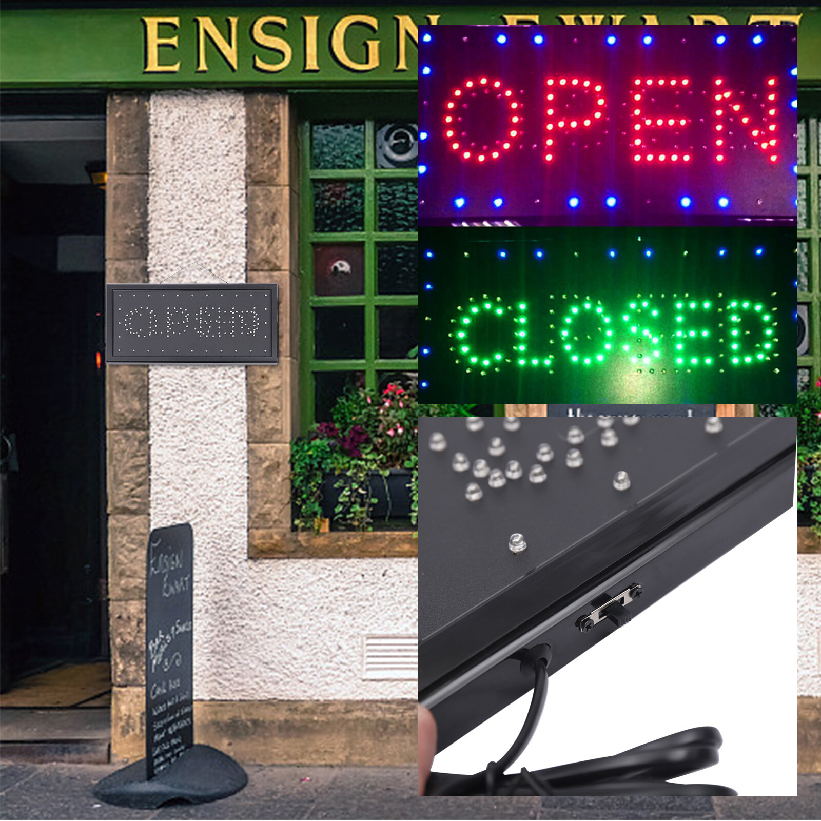 Neon Open Closed Sign Neon Light Led 2in1 Open Closed Sign Ad Sign Outdoor