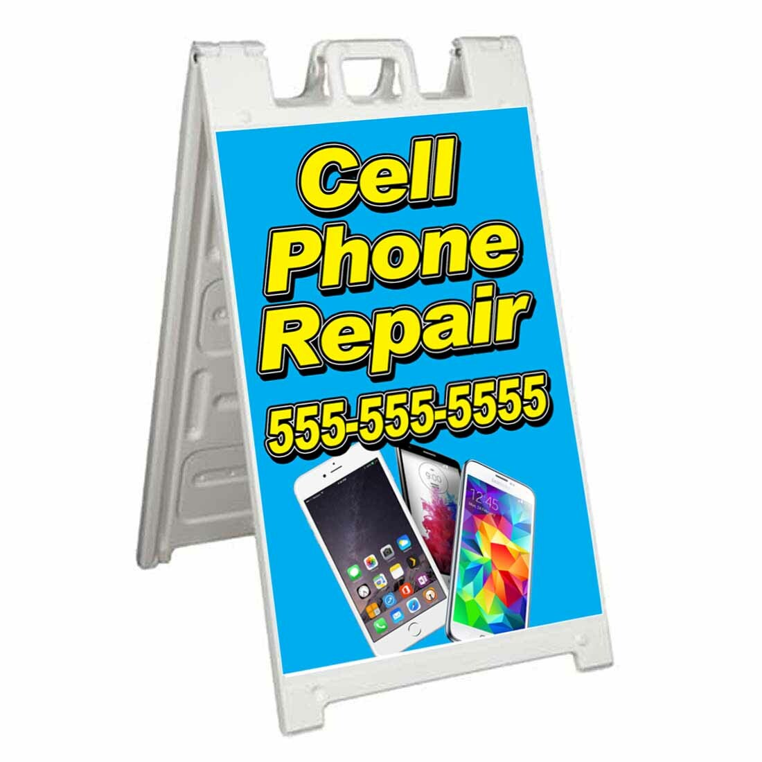 CUSTOMIZABLE PHONE REPAIR Signicade 24×36 Aframe Sidewalk Sign Banner Decal