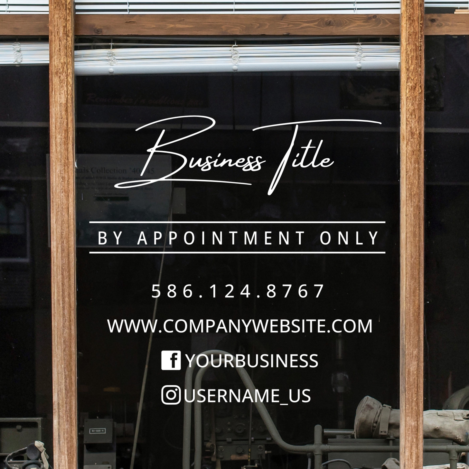 Custom Business Sign Decal | Window, Storefront, Door Decal – Hours – Logo Sign
