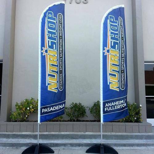 15′ Regular Print Custom Swooper Advertising Flag Feather Banner + Pole & Spike