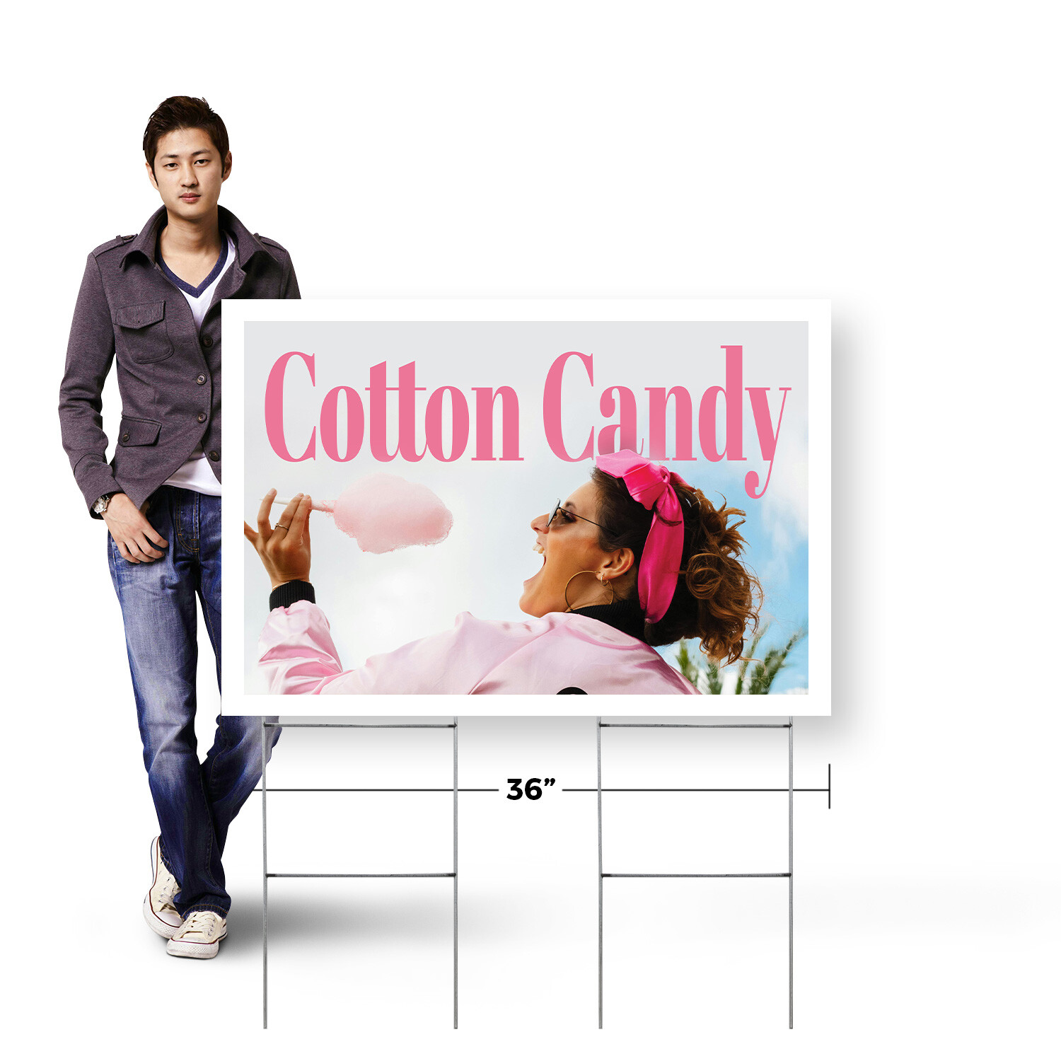 Cotton Candy Yard Sign Carnival Treats, Freshly Spun, Perfect for Events
