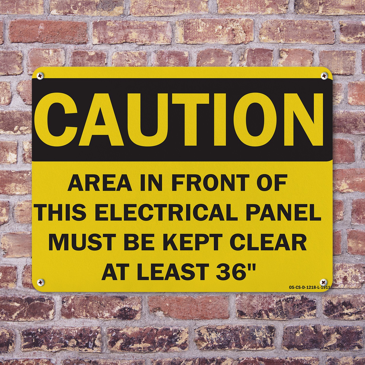 Area In Front Of This Electrical Panel Must Be Kept Clear For At OSHA 5/10 Pack