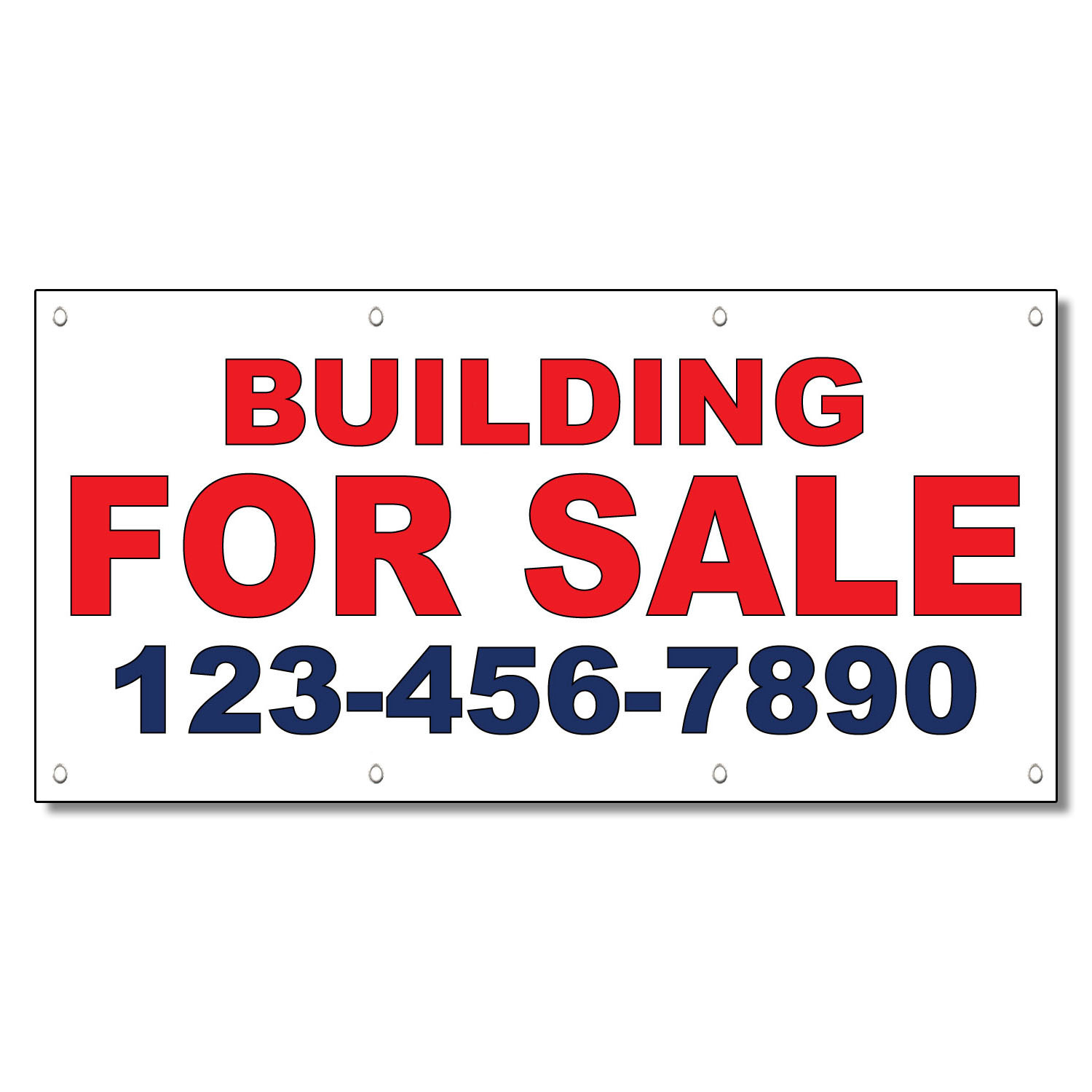 Building For Sale Phone Custom Red Blue Custom Vinyl Banner Sign With Grommets