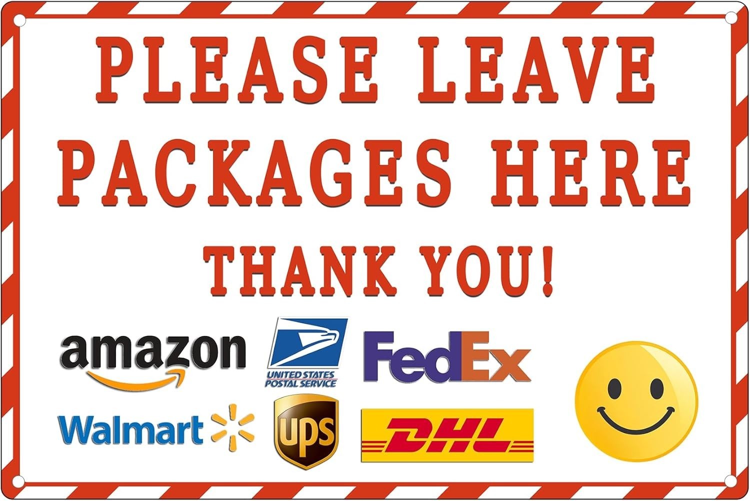 12×8 Inch Aluminum Package Delivery Sign–Please Leave Packages Here