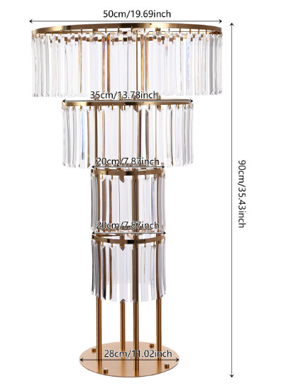 Wedding Gold Crystal Flower Stand, Round Pedestal Stand, Crystal Flower Stand