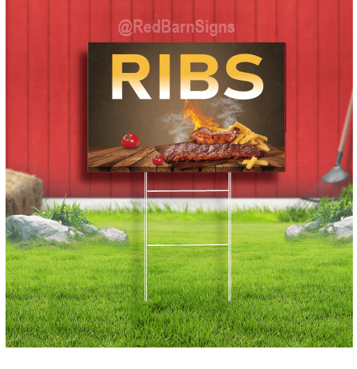 Ribs Indoor Outdoor Coroplast Yard Sign