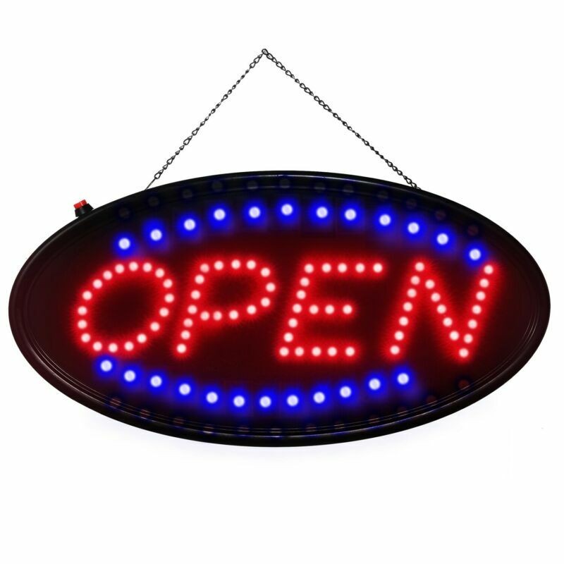 LED Open Sign 19in Neon Light Bright For Restaurant Bar Pub Store Shop Business