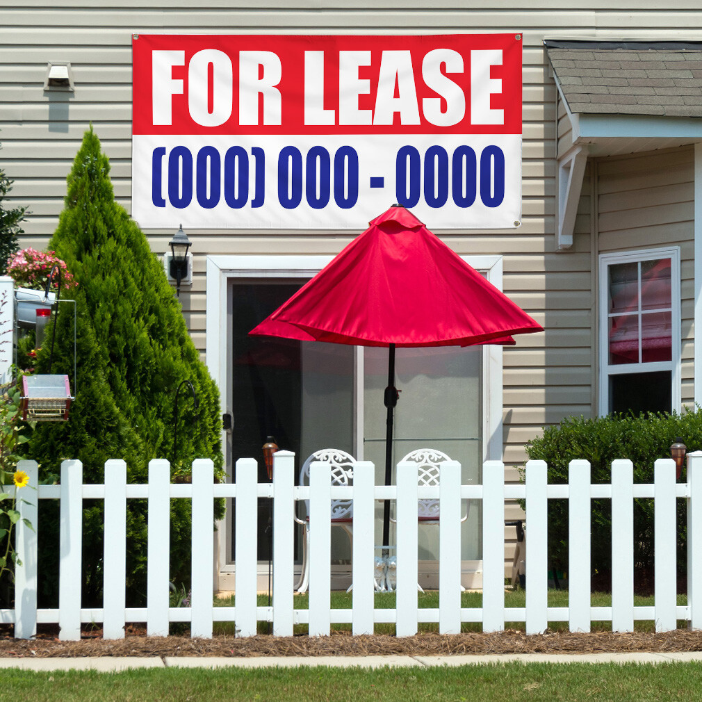 Vinyl Banner Multiple Sizes For Lease Custom Phone Number Promotion Business