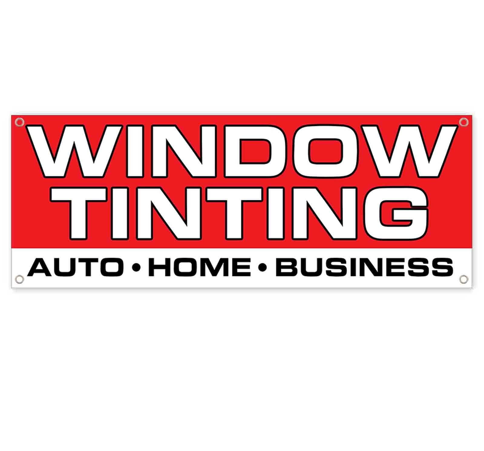 Window Tint Banner 13 oz | Non-Fabric | Heavy-Duty Vinyl Single-Sided With Me…