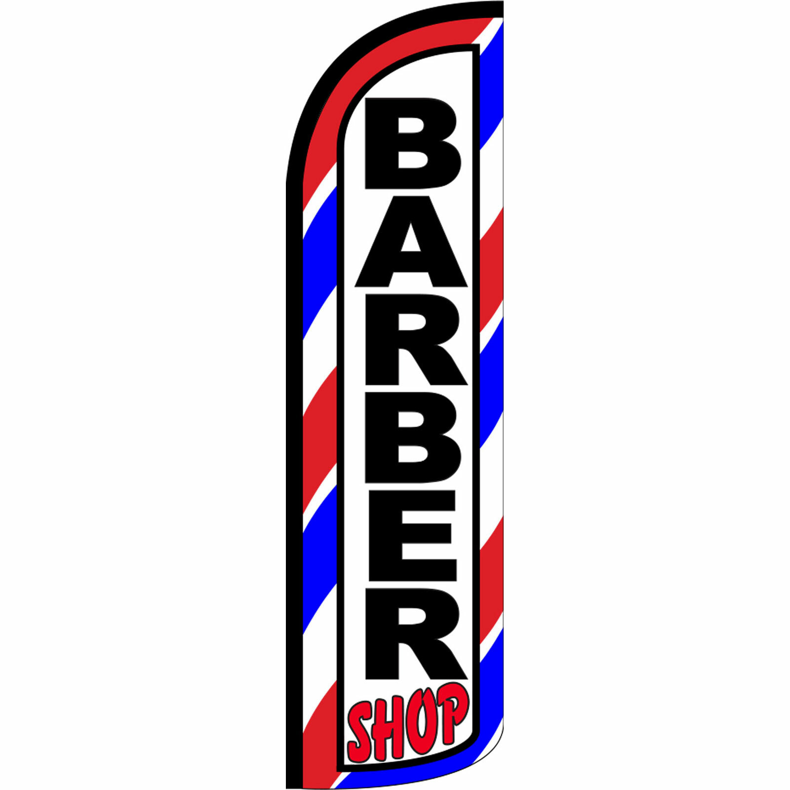 Barber Shop Flag Flutter Feather Banner Swooper Extra Wide Windless Bundle Kit