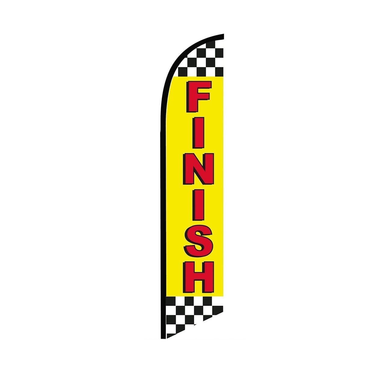 Finish Yellow Swooper Flutter Feather Flag | 3ft W x 11.5ft Tall