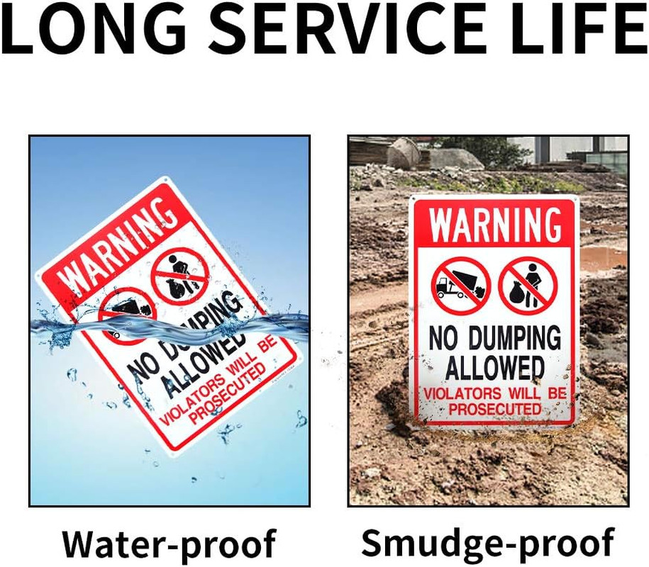 No Dumping Allowed – Violators Will Be Prosecuted Sign, 14″X 10″ .04″ Aluminum R