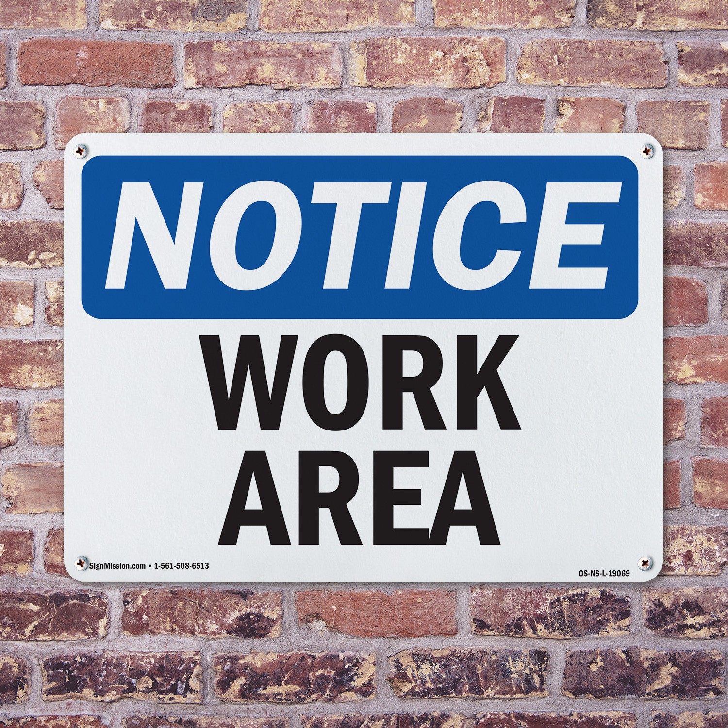 Work Area OSHA Notice Sign Metal, Plastic, Or Decal – 5 or 10 Pack