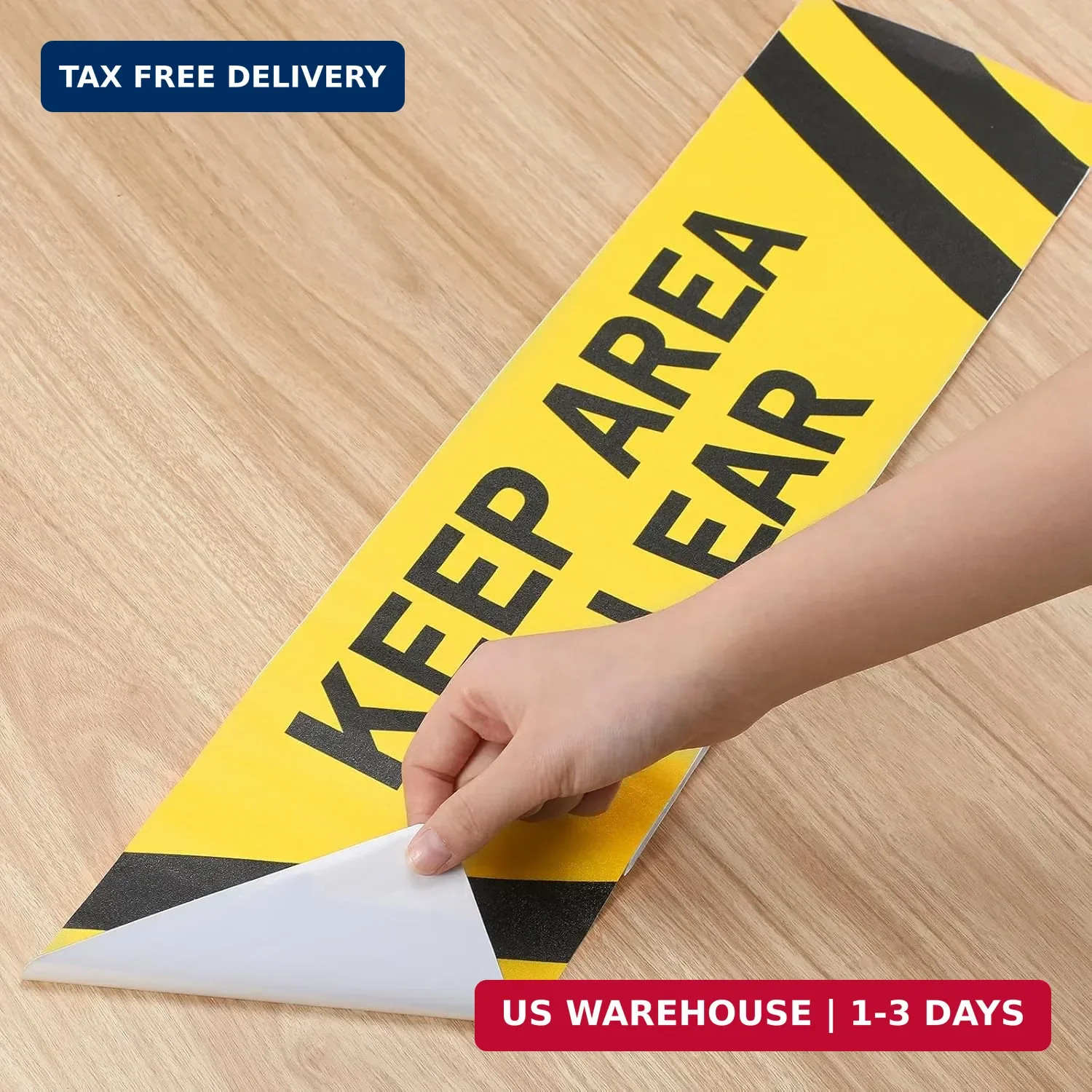 5 pack Keep Area Clear Anti Slip Adhesive Floor Sign 6 x 24 Keep Area Clear Non