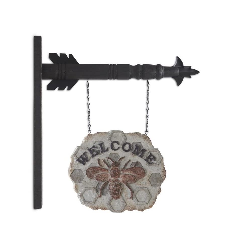 K&K Interiors Honeycomb Welcome Sign with Bee Arrow Replacement, 10-inch Width