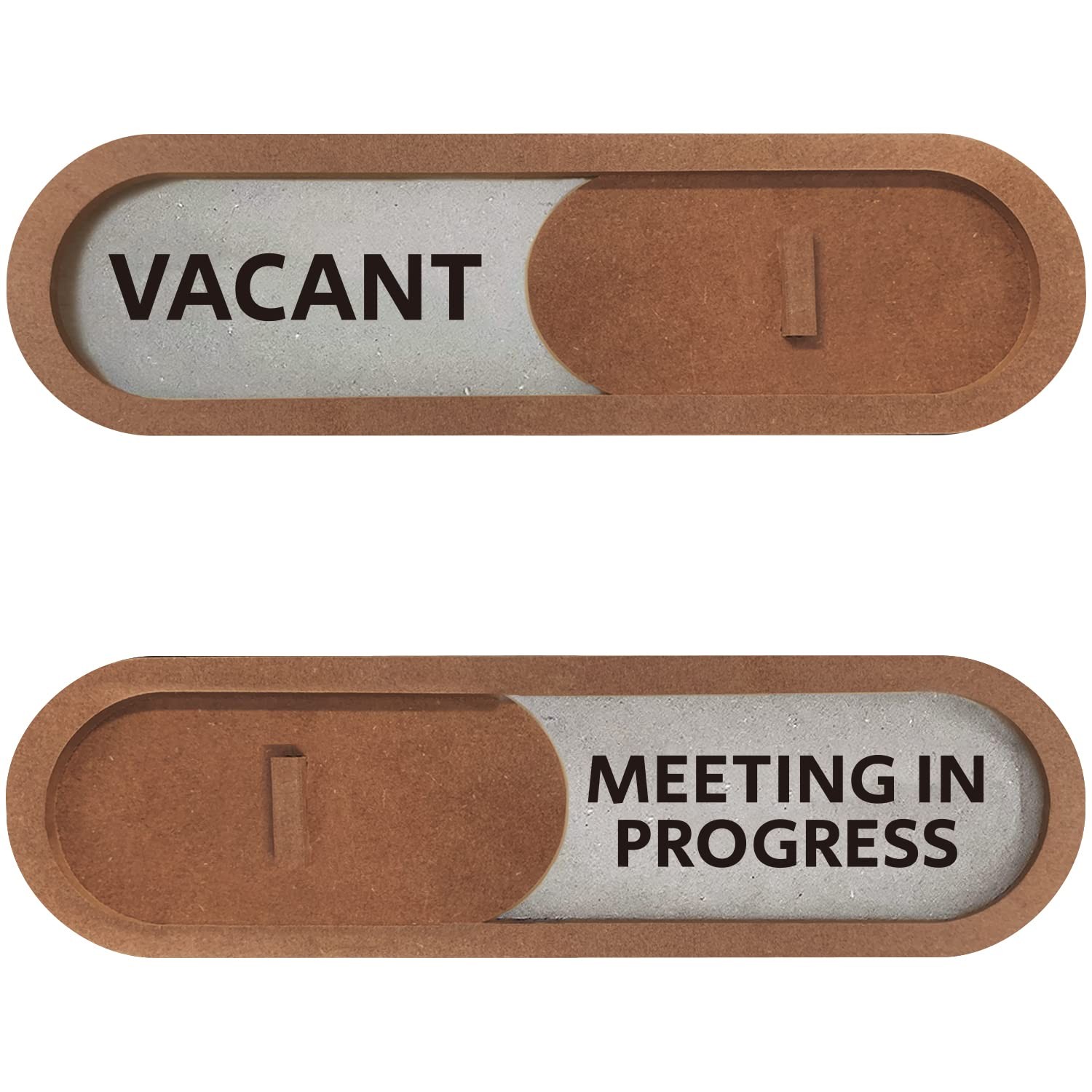 Vacant Meeting in Progress Slider Door Sign for Home Office Premium MDF