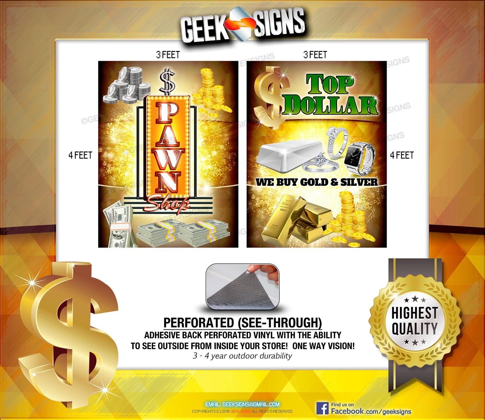 Pawn Shop we buy gold silver coins cash WINDOW SIGNS poster banner neon