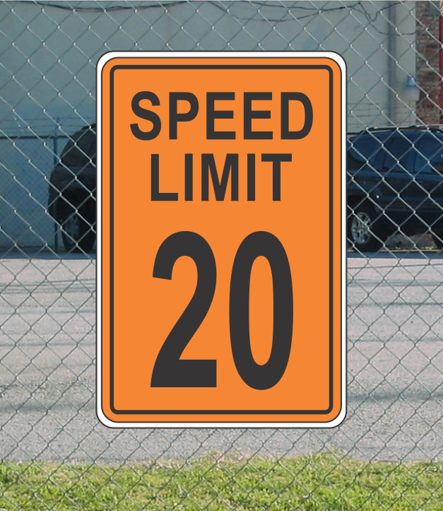 Orange Speed Limit 20 Metal Sign for Street Road Highway Parking Lot 12″x18″ mph