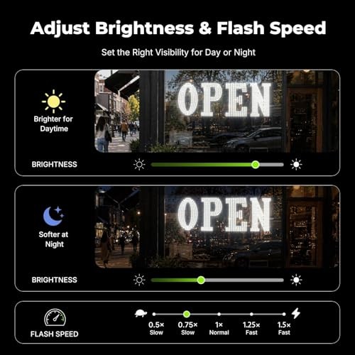 40″ x 14″ Large LED Open Sign with Remote Control High Bright Visibility