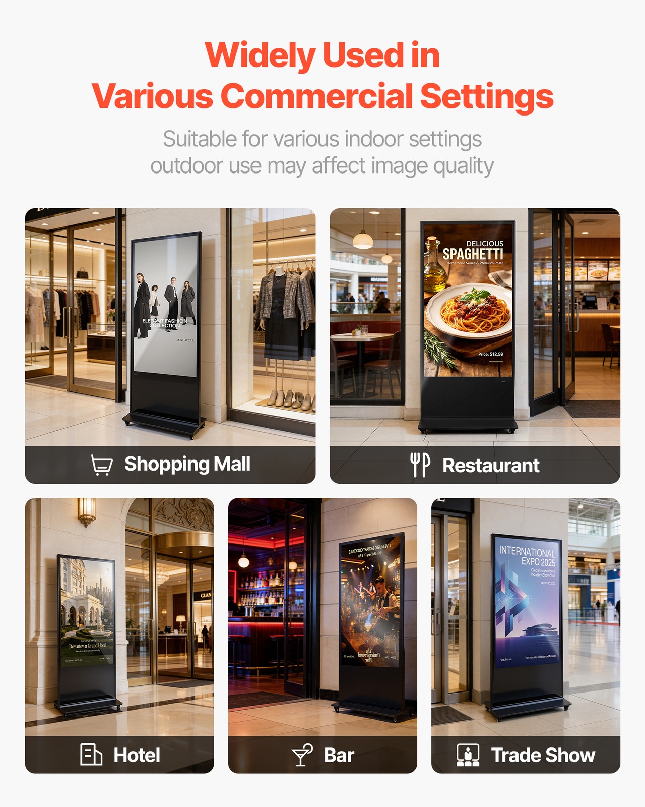 VEVOR 65 in Indoor Digital Signage Floor Standing Advertising Display Kiosk 4K