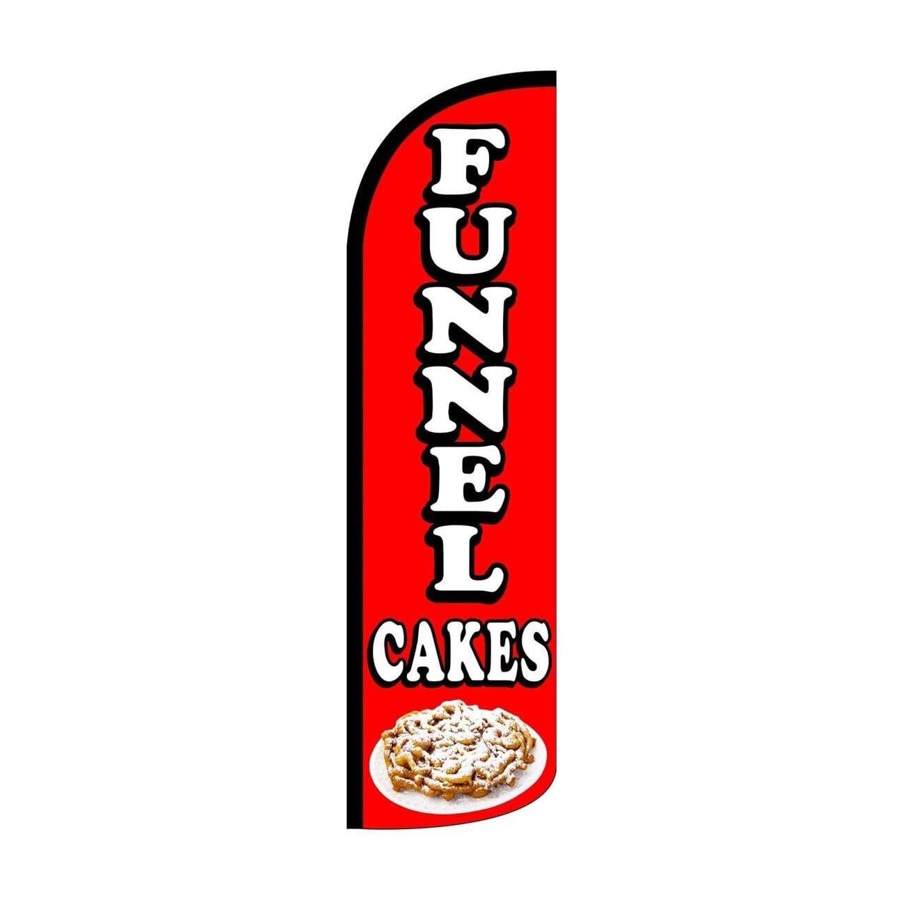 Funnel Cakes Swooper Flutter Feather Flag | 3ft W x 11.5ft Tall