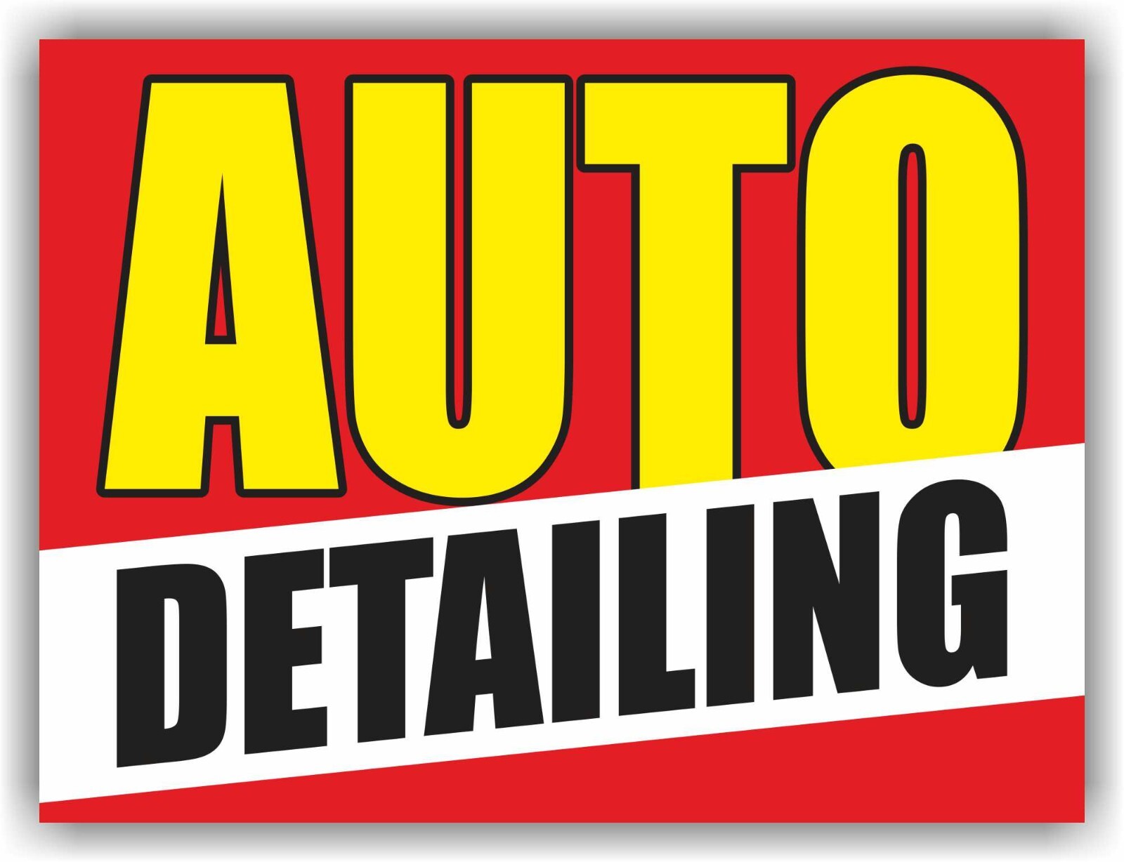 AUTO DETAILING Yard Sign Corrugate Plastic with H-Stakes Car Wash Service Garage
