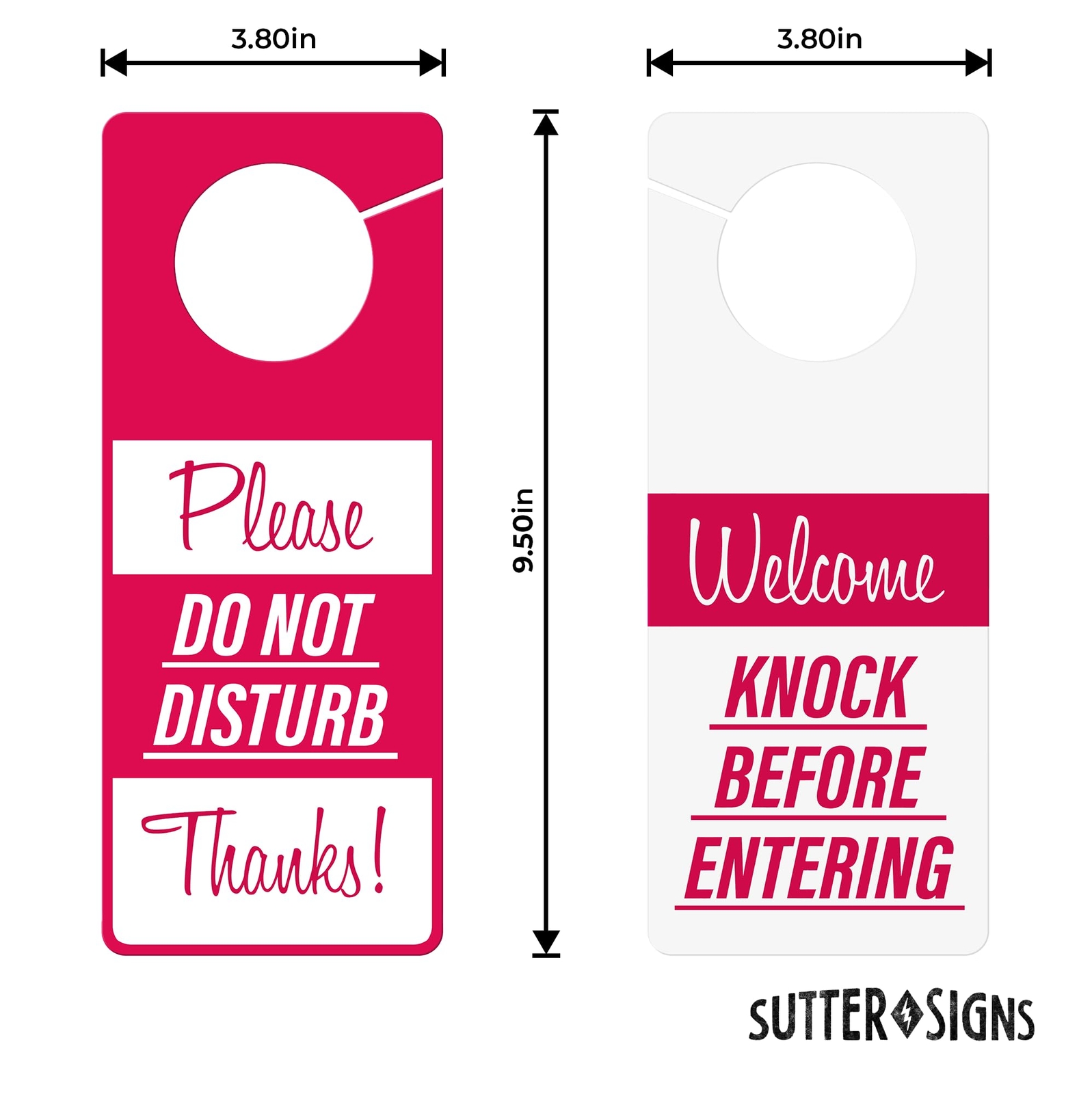 Do Not Disturb Door Hanger 2-Pack Meeting Progress 9.5×3.8″ Red White
