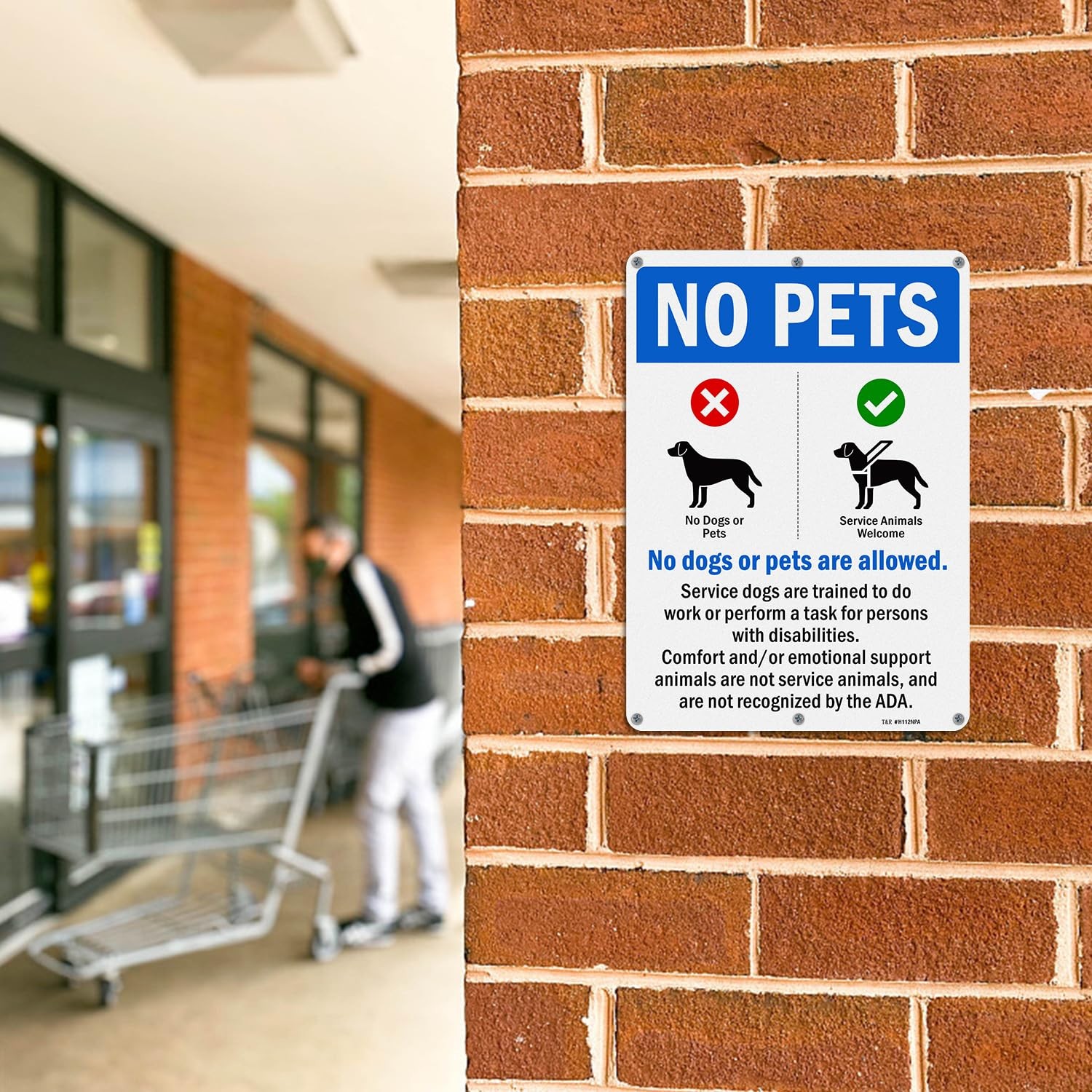 “14×10 No Pets Allowed Sign RustFree Aluminum, Waterproof, Reflective”