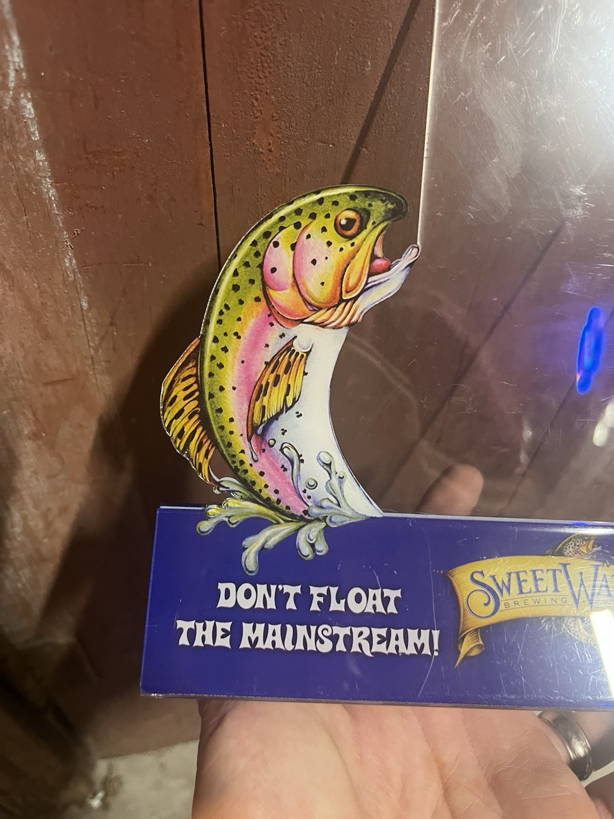 Sweetwater Brewing Co Trout Acrylic Restaurant Sign Holder Beer Bar Menu Stand